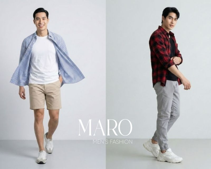 phối áo thun basic nam style layering