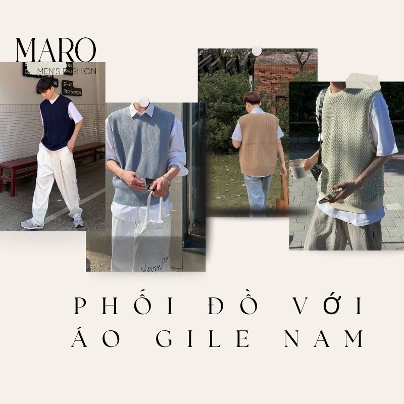 phối đồ với áo gile nam