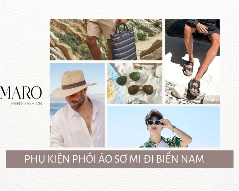 phụ kiện phối áo sơ mi đi biển nam