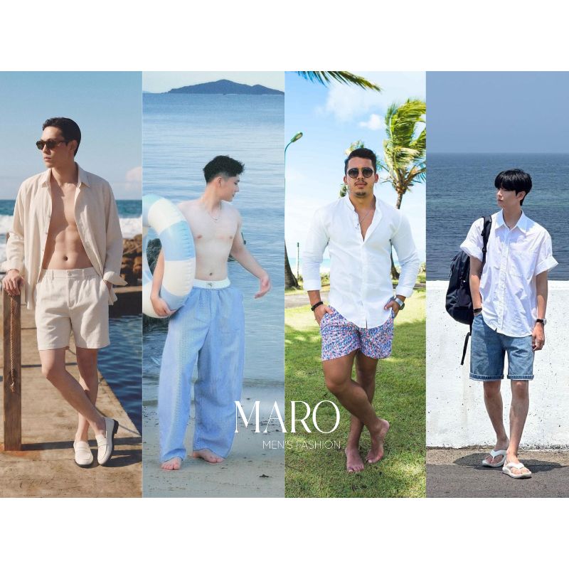 quần đi biển nam phong cách mùa hè