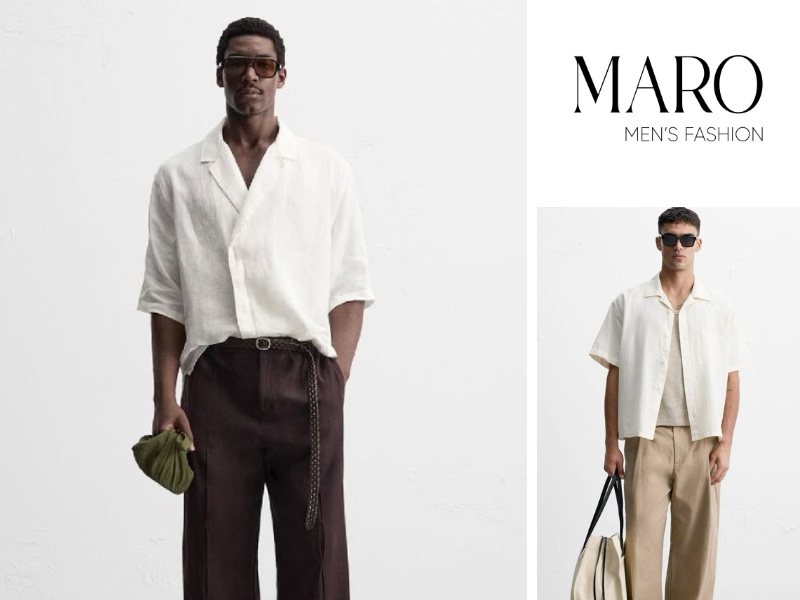 quần kaki phối áo sơ mi nam smart casual