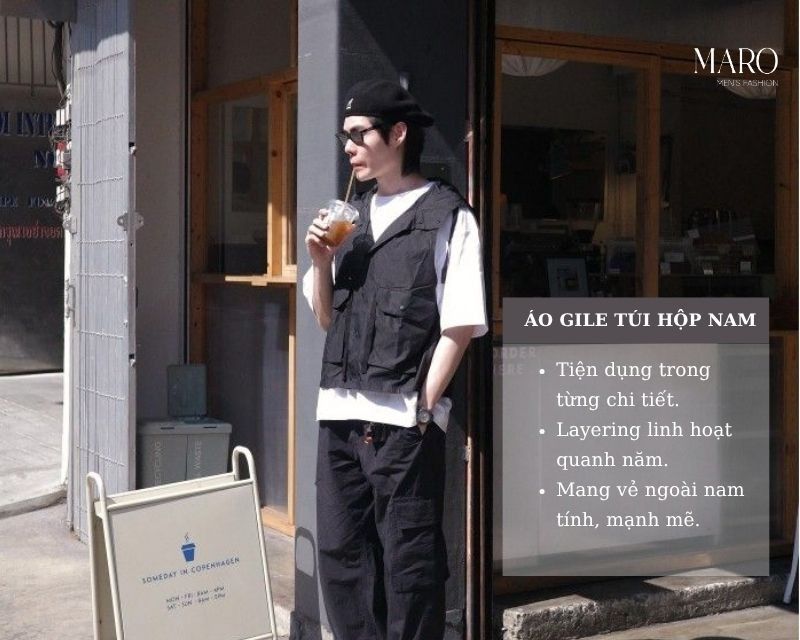 áo gile nam túi hộp