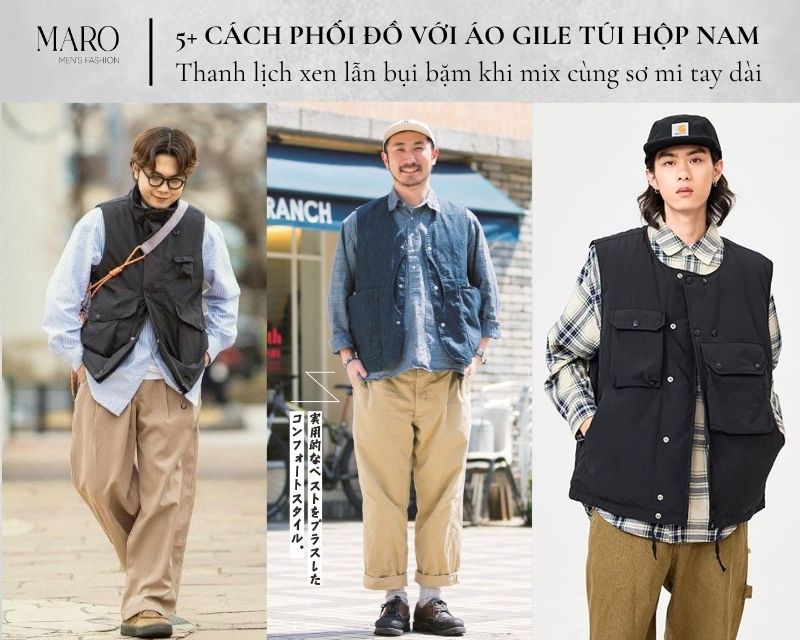áo gile túi hộp áo sơ mi