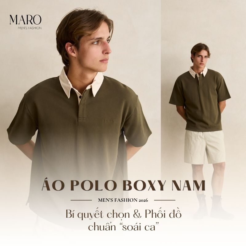 áo polo boxy nam