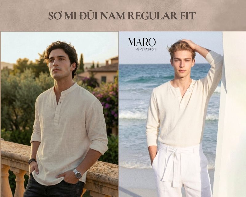 áo sơ mi đũi nam regular fit