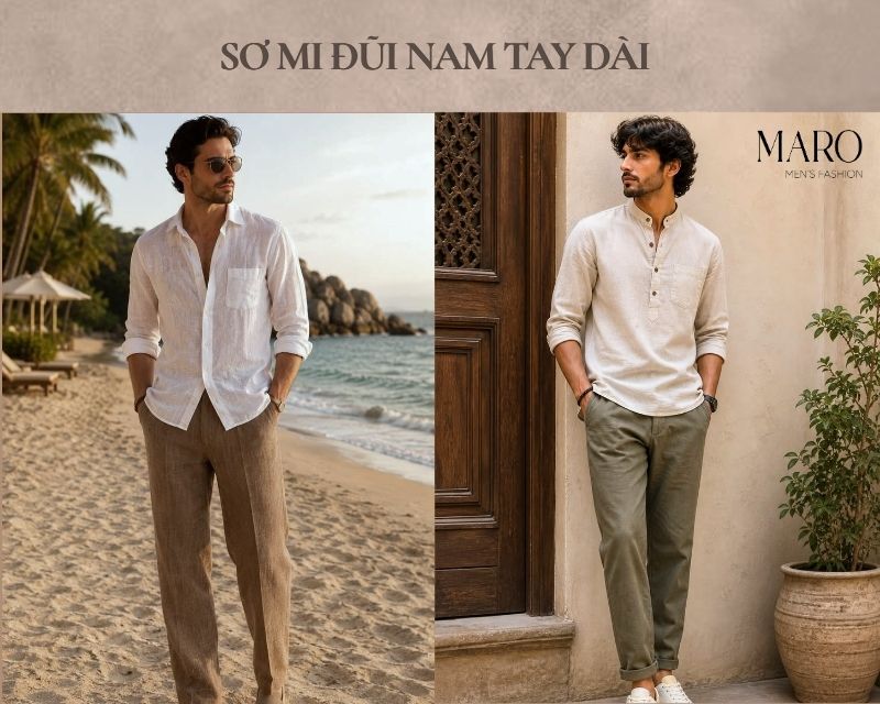 áo sơ mi đũi nam tay dài