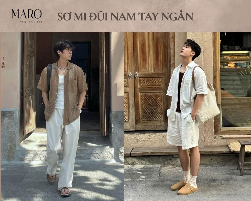 áo sơ mi đũi nam tay ngắn