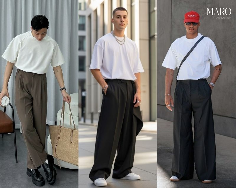 áo thun oversize và quần âu quần tây