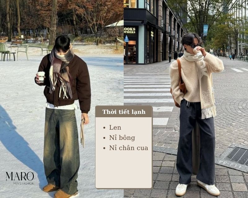 các loại vải quần áo nam thời tiết lạnh