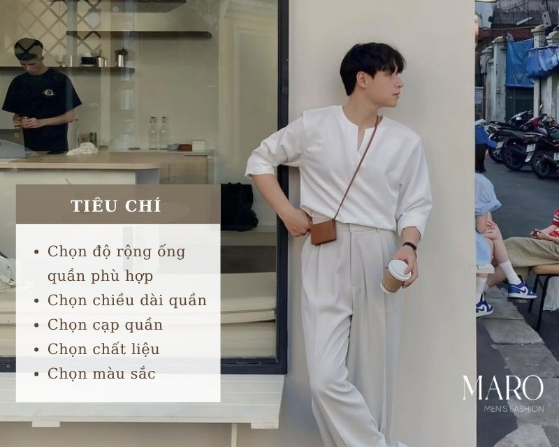 cách chọn quần tây ống suông nam