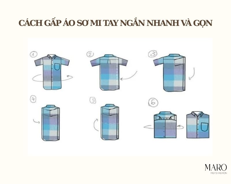 cách gấp áo sơ mi tay ngắn