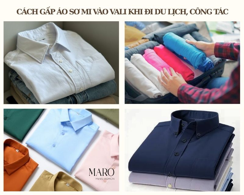 cách gấp áo sơ mi vào vali khi đi du lịch