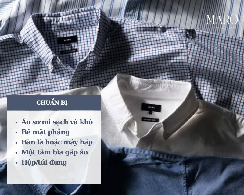 cần chuẩn bị gì trước khi gấp áo sơ mi
