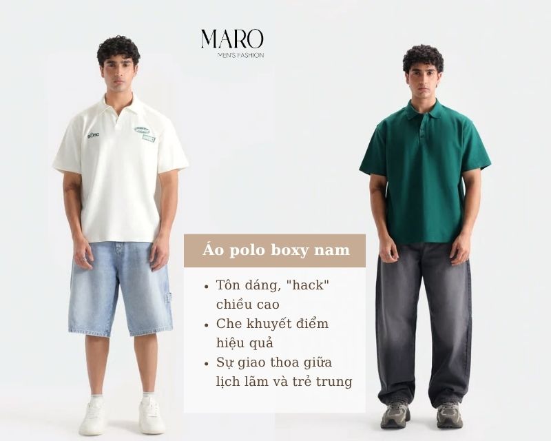 đặc điểm áo polo boxy nam