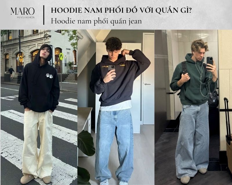 hoodie nam phối quần jean