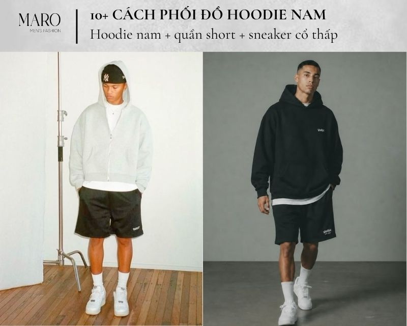 hoodie nam áo thun sneaker trắng