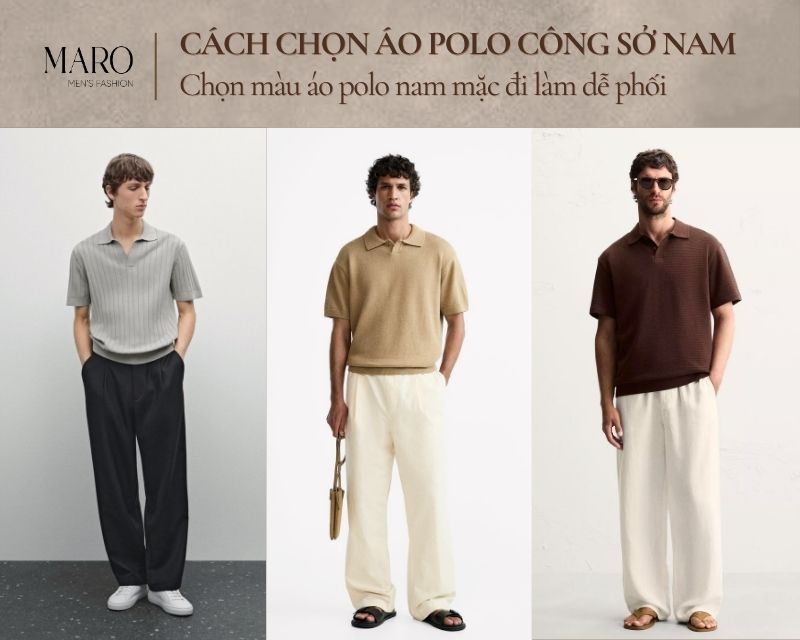màu áo polo nam mặc đi làm