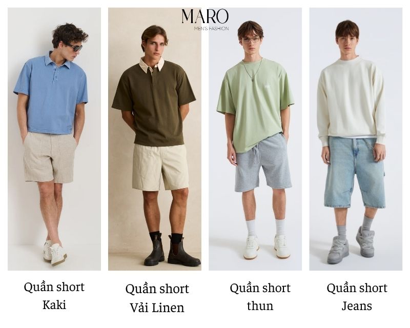 những mẫu quần short nam đẹp phổ biến