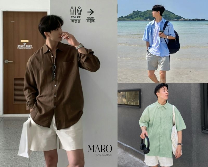phối đồ quần short sáng màu
