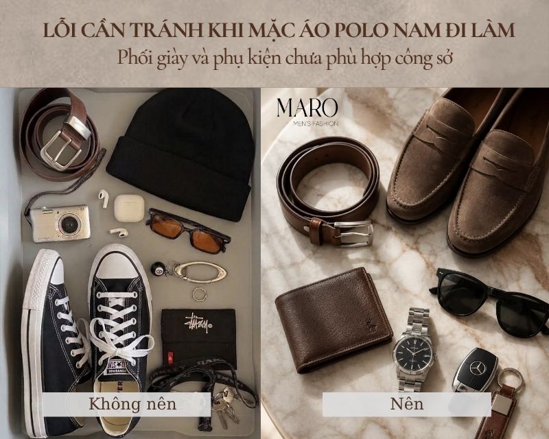 phối giày và phụ kiện polo