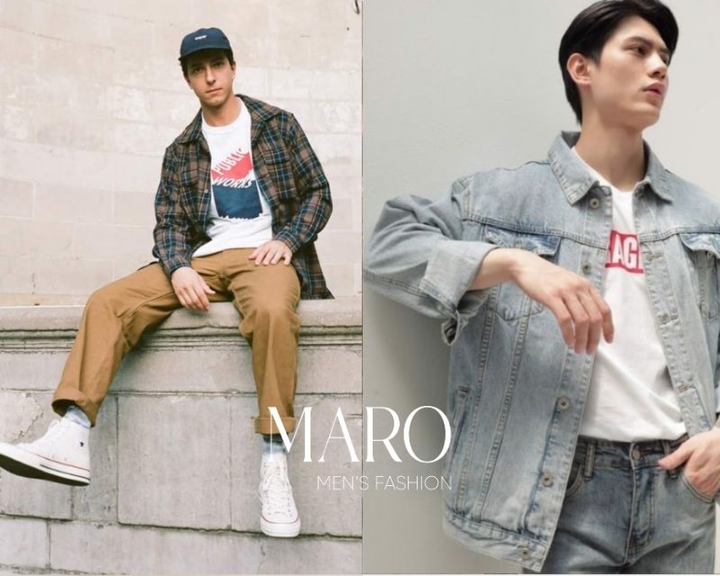 phong cách layering với áo phông graphic nam