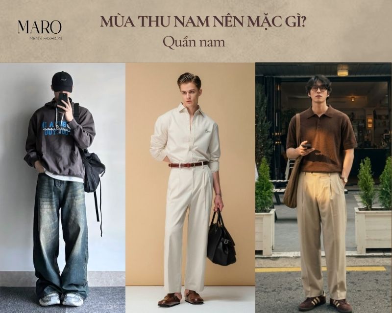 quần phối đồ nam mùa thu