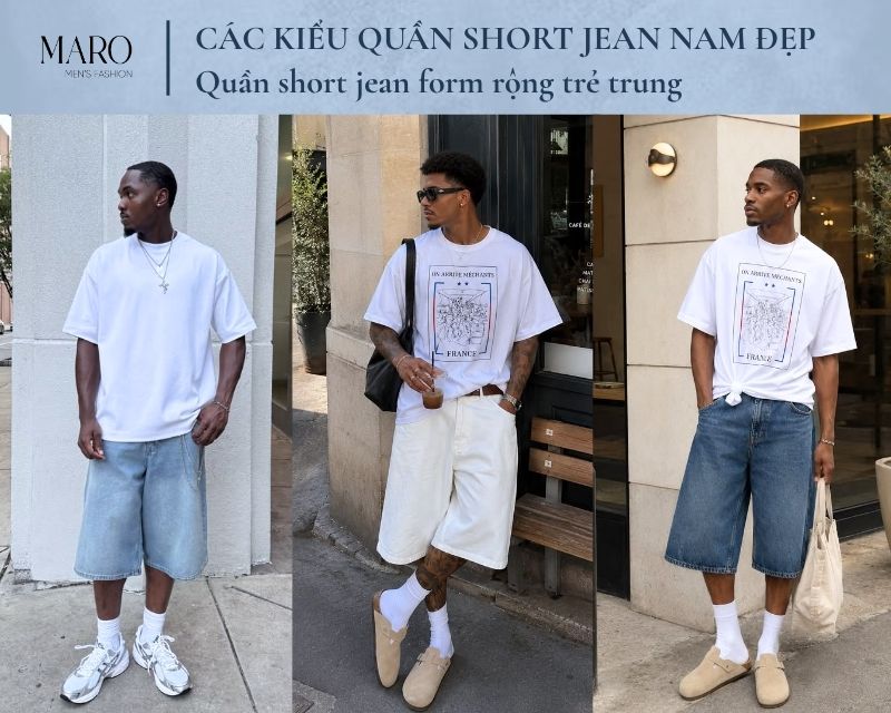 quần short jean form rộng trẻ trung