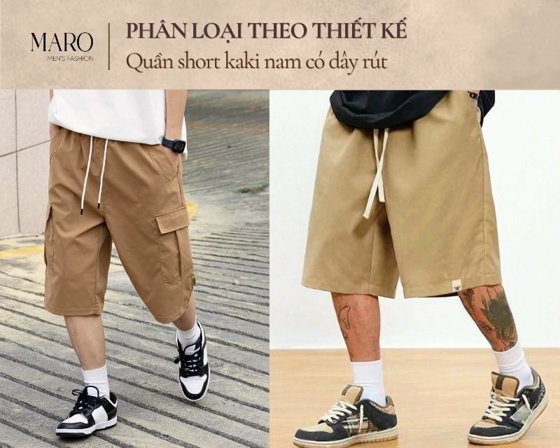 quần short kaki nam có dây rút
