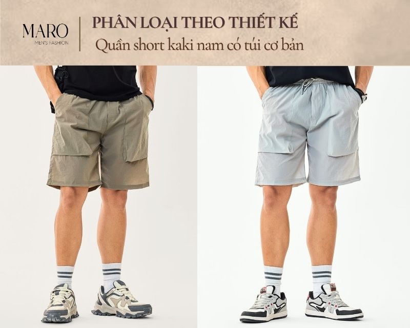 quần short kaki nam có túi cơ bản