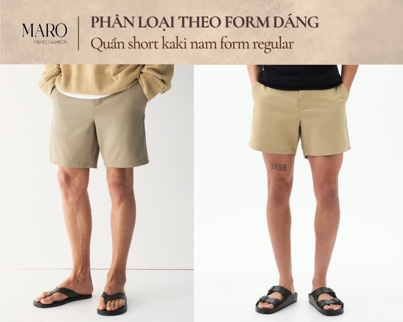quần short kaki nam form regular