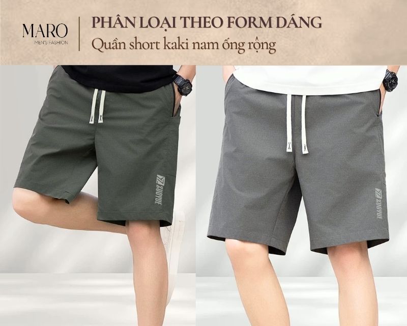 quần short kaki nam ống rộng