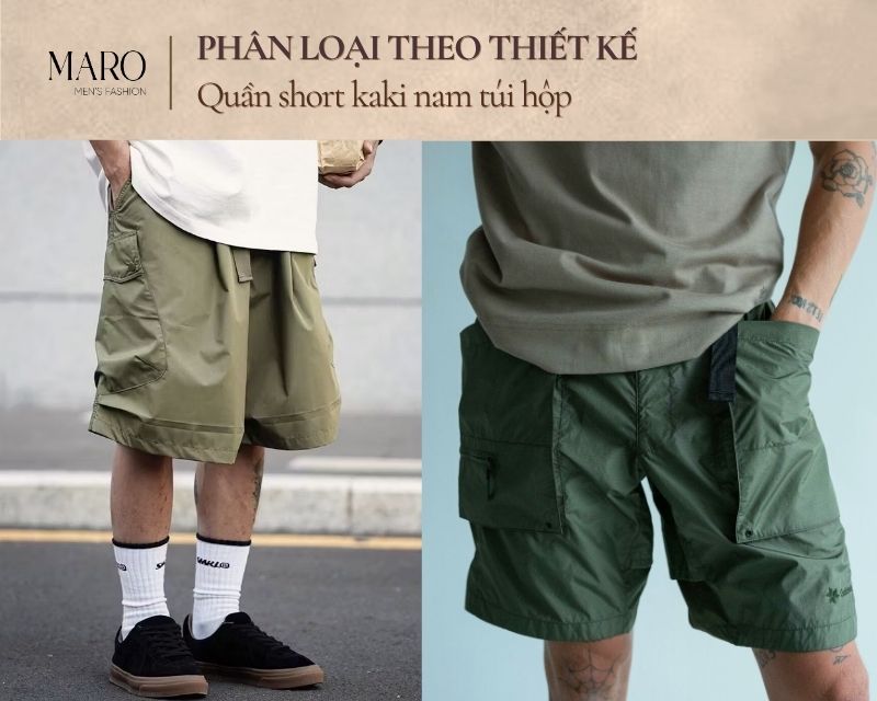 quần short kaki nam túi hộp