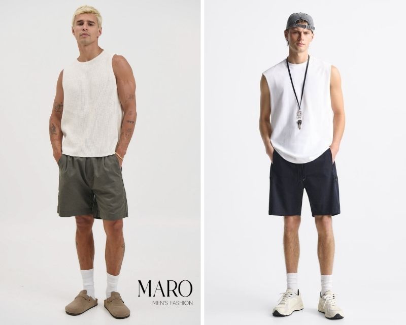 quần short phối tank top