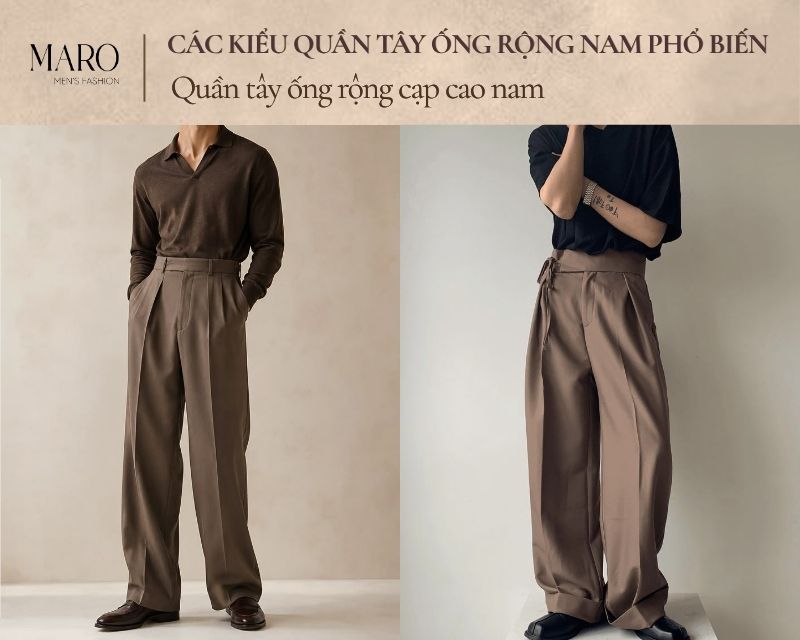 quần tây ống rộng cạp cao nam