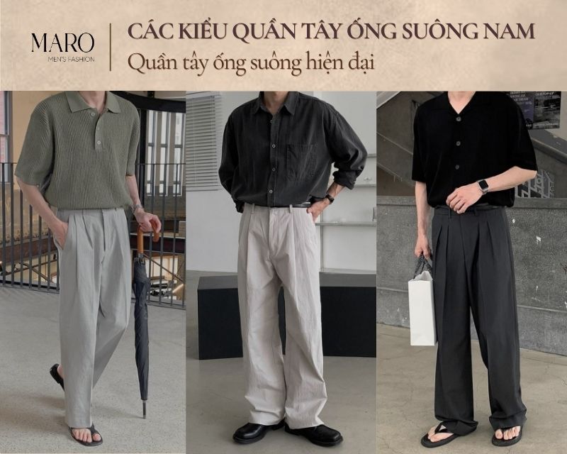 quần tây ống suông hiện đại