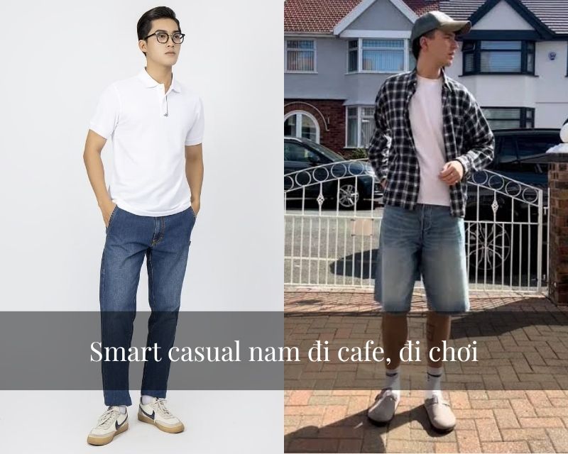 smart casual nam đi cafe đi chơi