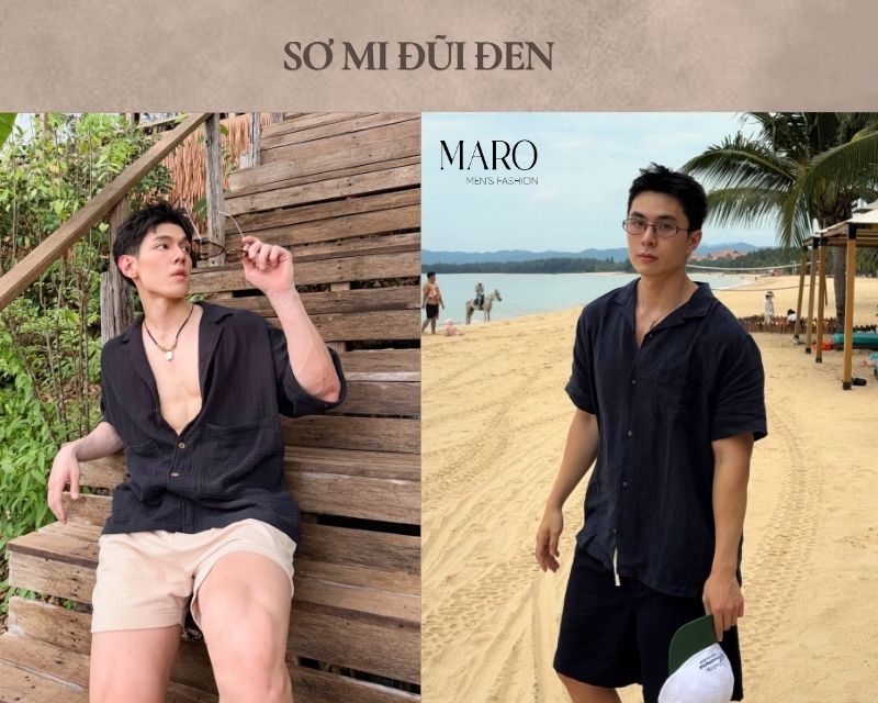 sơ mi đũi đen