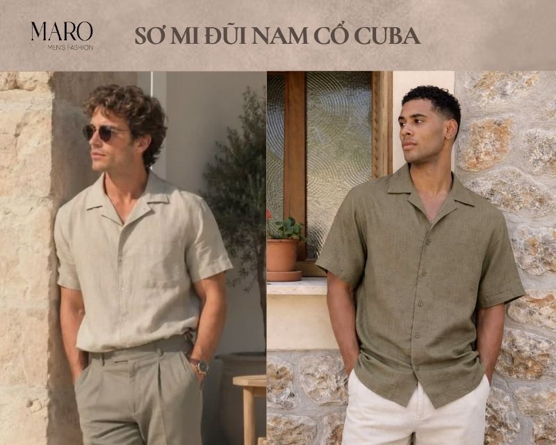 sơ mi đũi nam cổ Cuba