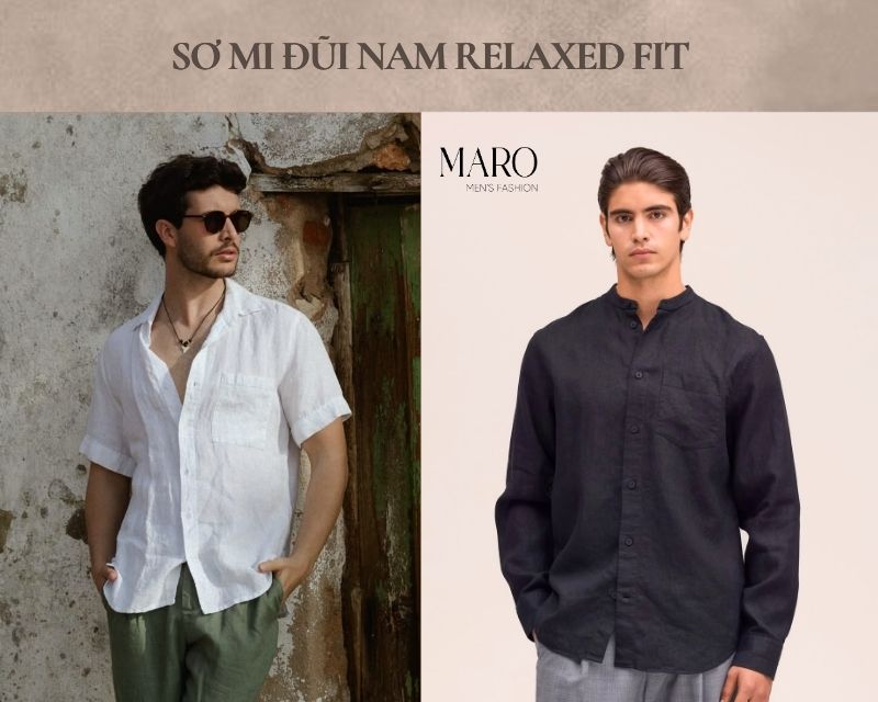 sơ mi đũi nam relaxed fit