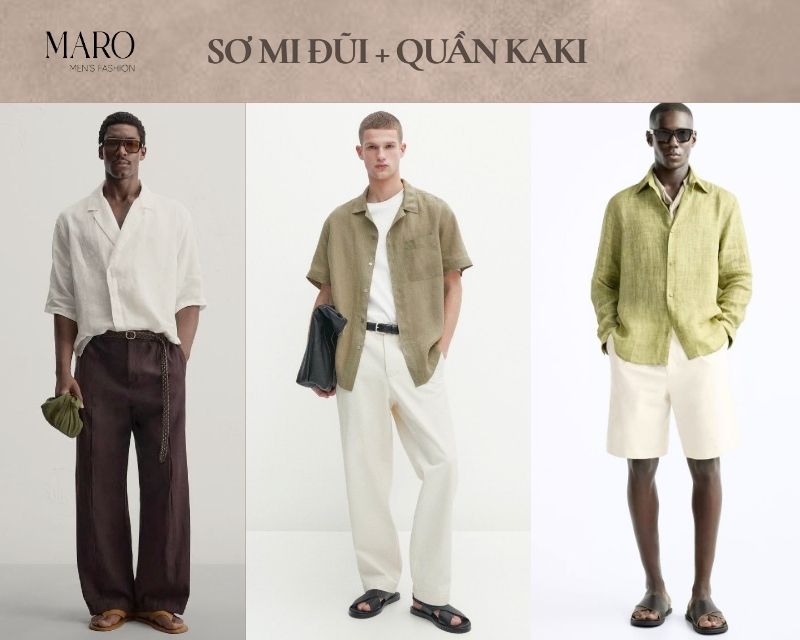 sơ mi đũi quần kaki
